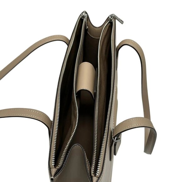 Auth COACH - CR096 Beige Leather Tote Bag - Picture 6 of 8